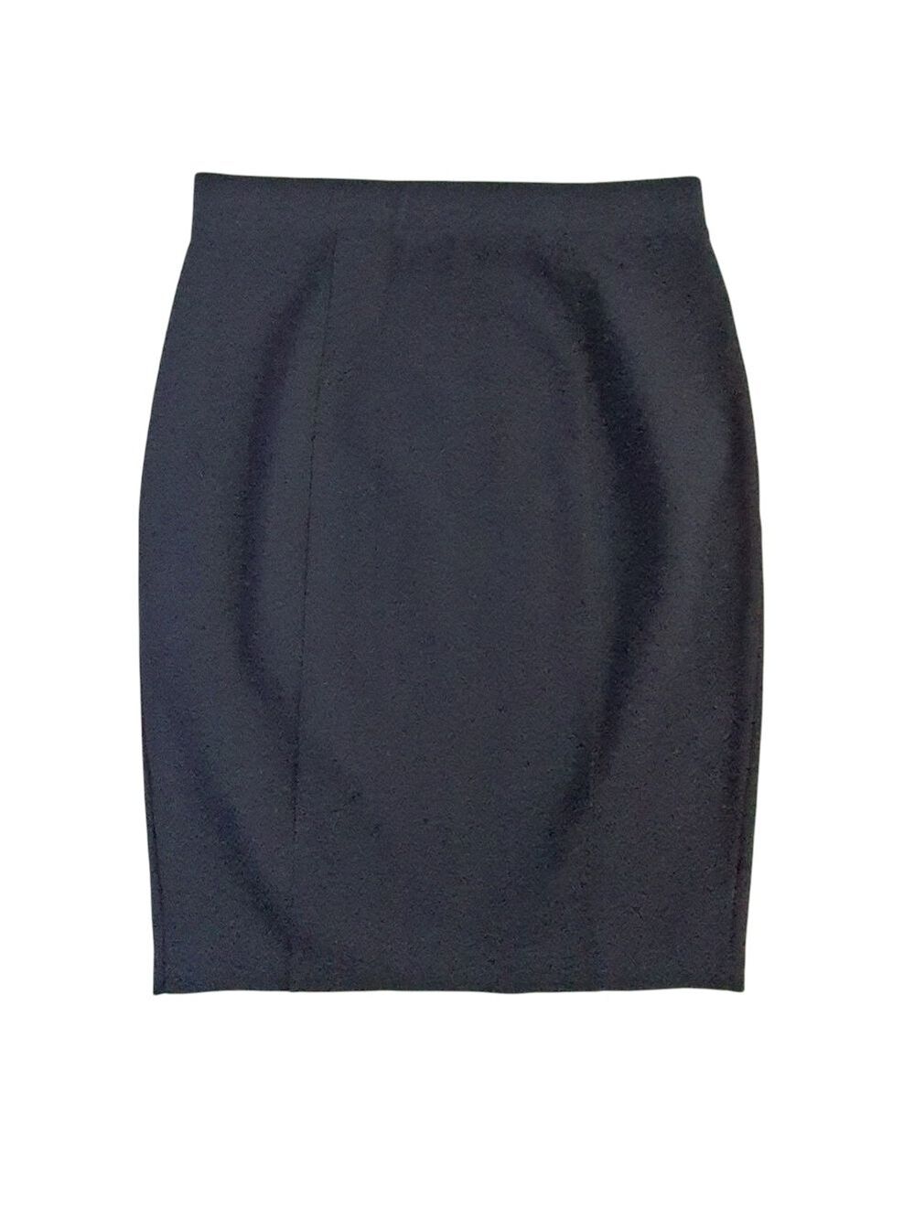 Business Casual ELLE Solid Black Pull-on Pencil Skirt Fitted Stretch Womens XS